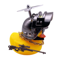 Yellow Duck with Helmet Car Accessories