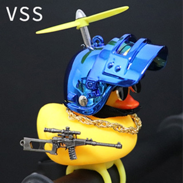 Yellow Duck with Helmet Car Accessories